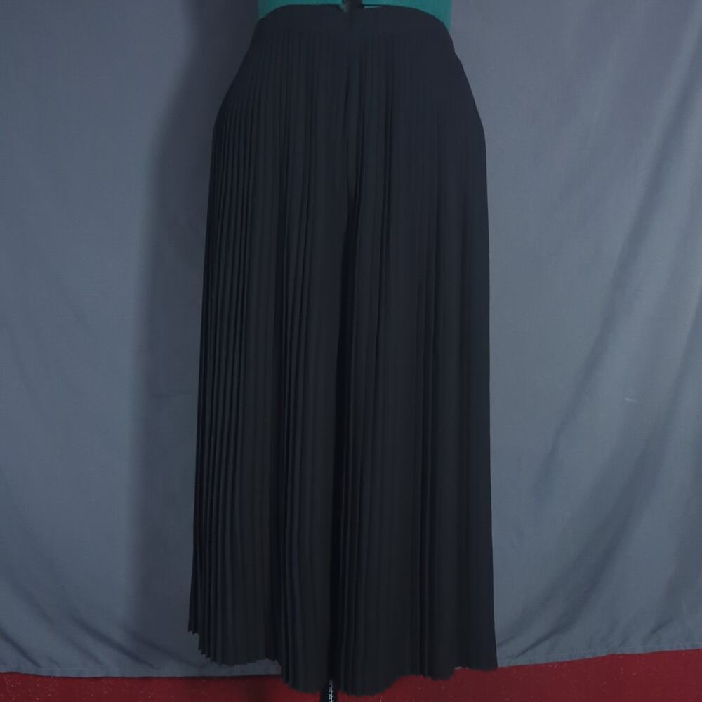 Eileen Fisher Petite Black Pleated Wide Leg Pants Poetcore Minimalist